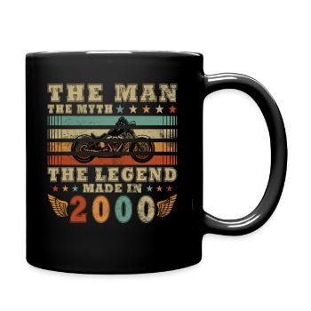 Oldtimer Motorrad geboren 2000 Geburtstag Geschenk - Tasse einfarbig - Schwarz - Rechts