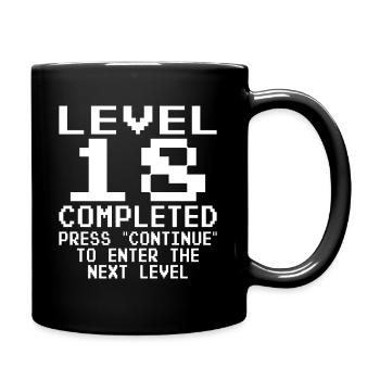 18th Birthday Gamer Level 18 completed - Full Colour Mug - black - Right
