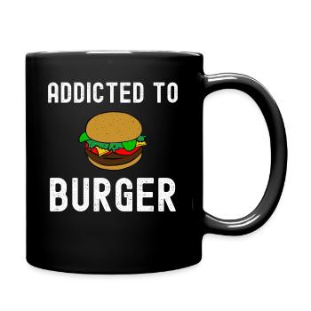 Accro aux burgers - amour de la restauration rapide - Mug uni - noir - Droite
