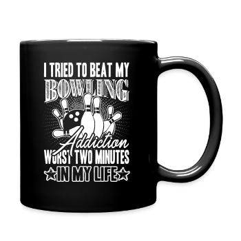 I Tried To Beat My Bowling Addiction - Full Colour Mug - black - Right