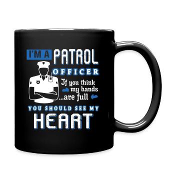 Patrol Officer Patrol Officer Full Heart - Full Colour Mug - black - Right