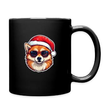 Schibainu Weihnachten Hund - Tasse einfarbig - Schwarz - Rechts