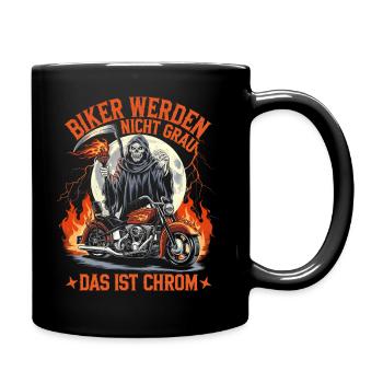 Werden Nicht Grau Das Ist Chrom Motorradfahrer - Tasse einfarbig - Schwarz - Rechts