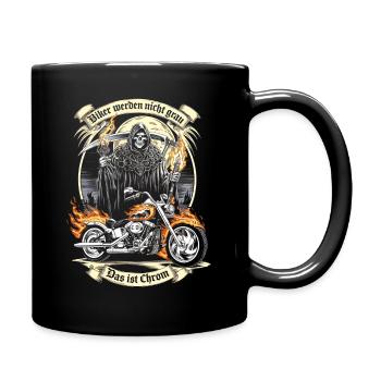 Werden Nicht Grau Das Ist Chrom Motorradfahrer - Tasse einfarbig - Schwarz - Rechts