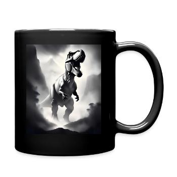 Cooles Tyrannosaurus Rex T-Shirt Design - Tasse einfarbig - Schwarz - Rechts