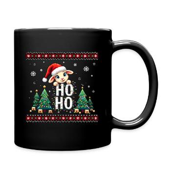 ho ho ho - schaf spruch - Ugly Christmas Sweater - Tasse einfarbig - Schwarz - Rechts