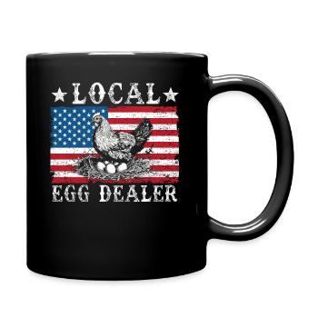 Lokaler Eierhändler American Flag Farmer - Tasse einfarbig - Schwarz - Rechts