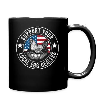 Lokaler Eierhändler American Flag Farmer - Tasse einfarbig - Schwarz - Rechts