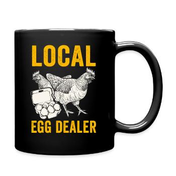 Lokaler Eierhändler Hühnerbesitzer Züchter - Tasse einfarbig - Schwarz - Rechts