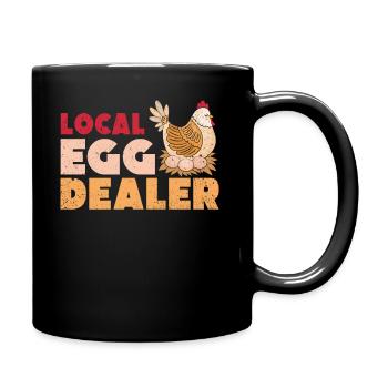 Lokaler Eierhändler Hühnerbesitzer Züchter - Tasse einfarbig - Schwarz - Rechts