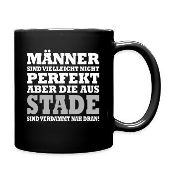 Männer perfekt aus Stade - Tasse einfarbig - Schwarz - Rechts