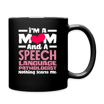 Maman et orthophoniste Rien ne me choque - Mug uni - noir - Droite