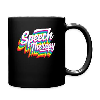 Speech Therapist Rainbow Design - Full Colour Mug - black - Right