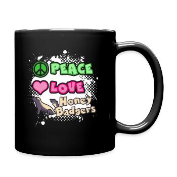 Peace Love Honey Badgers - Full Colour Mug - black - Right