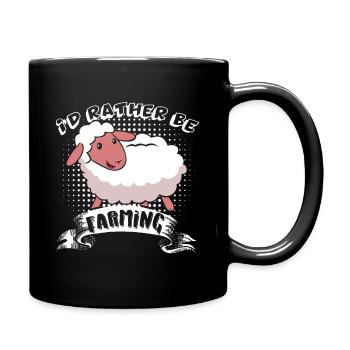 Sheep I'd Rather Be Farming - Full Colour Mug - black - Right