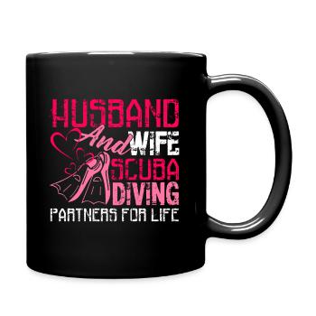 Husband And Wife Scuba Diving Partners For Life - Full Colour Mug - black - Right
