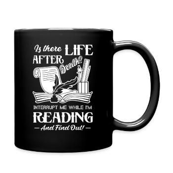 Reading I am Reading Don't Interrupt - Full Colour Mug - black - Right