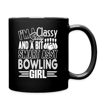 Bowling Sassy Bowling Girl - Full Colour Mug - black - Right