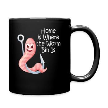 Wurmfarmer Wurmkompost Niedliche Männer Frauen - Tasse einfarbig - Schwarz - Rechts
