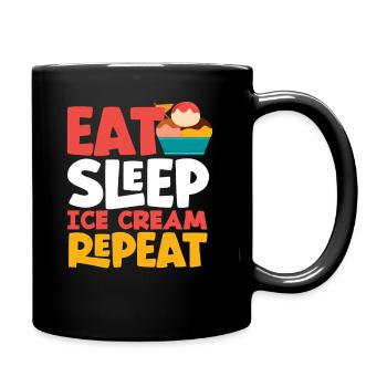 Amateur de crème glacée manger dormir crème glacée répéter - Mug uni - noir - Droite