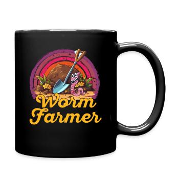 Wurmfarmer Wurmkompost Niedliche Männer Frauen - Tasse einfarbig - Schwarz - Rechts