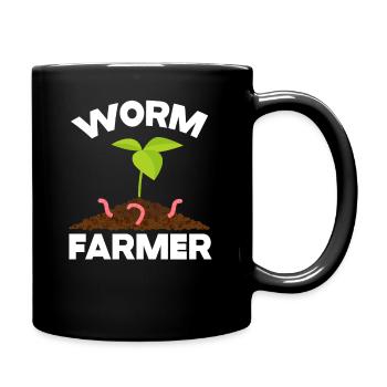 Wurmfarmer Wurmkompost Niedliche Männer Frauen - Tasse einfarbig - Schwarz - Rechts