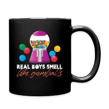 Real Boys Smell Like Gumballs Retro Chewing Gum - Tasse einfarbig - Schwarz - Rechts