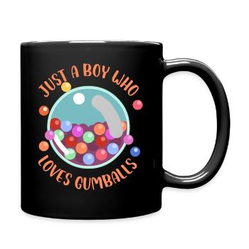 Just A Boy Who Loves Gumballs Chewing Bubblegum - Tasse einfarbig - Schwarz - Rechts