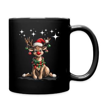 Christmas Moose Christmas Hat Christmas Outfit - Full Colour Mug - black - Right