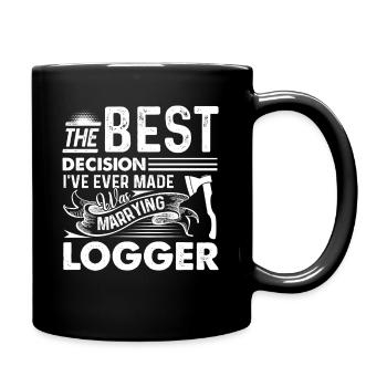 Marrying A Logger Is The Best Decision - Full Colour Mug - black - Right