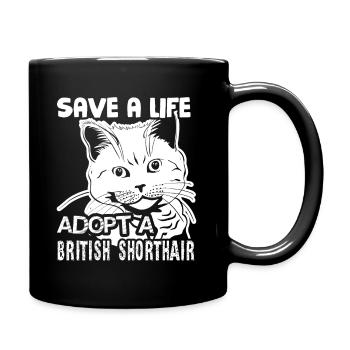 Adopt A British Shorthair Save A Life - Full Colour Mug - black - Right