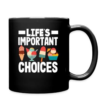 Décisions importantes pour les amateurs de crème glacée - Mug uni - noir - Droite