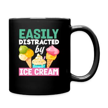 Facilement distrait par les amateurs de glaces - Mug uni - noir - Droite