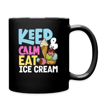 Amateurs de glaces : restez calme et mangez des glaces - Mug uni - noir - Droite