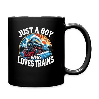 Zug Lokomotive Eisenbahn, für Jungs - Tasse einfarbig - Schwarz - Rechts