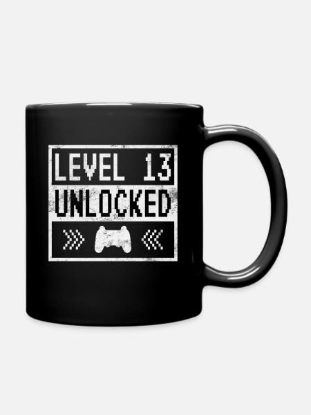 Level 13 unlocked 13. Geburtstag Gaming Geschenk - Tasse einfarbig - Schwarz