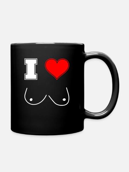 I Love Boobs | Brüste - Tasse einfarbig - Schwarz