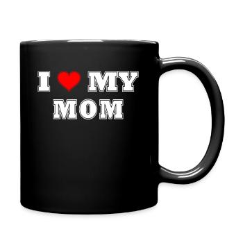 I love Mom - Tasse einfarbig - Schwarz - Rechts
