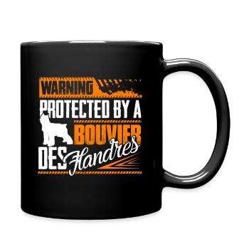Protected By Bouvier Des Flandres - Full Colour Mug - black - Right