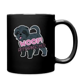 Woof Affenpinscher - Full Colour Mug - black - Right