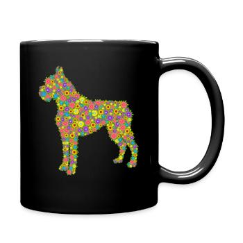 Boxer Dog Flower - Full Colour Mug - black - Right