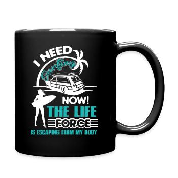Surfing I Need Surfing Now - Full Colour Mug - black - Right