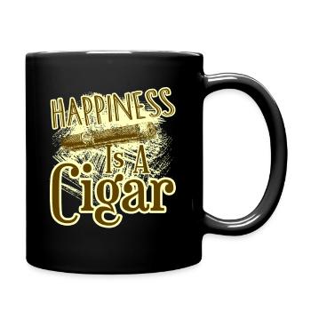 Cigar Smoking Happiness Is A Cigar - Full Colour Mug - black - Right