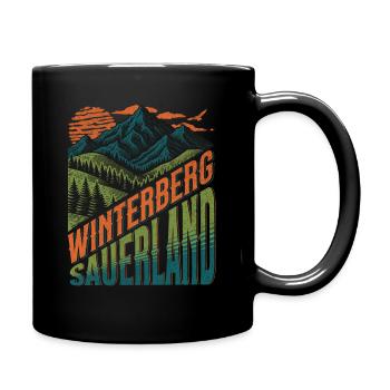 Winterberg Retro Berge - Tasse einfarbig - Schwarz - Rechts