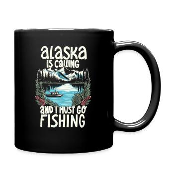 Fishing in Alaska - Full Colour Mug - black - Right