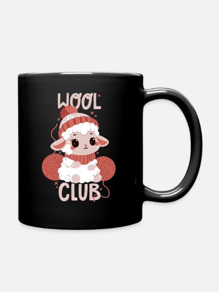 Wolle-Club - Tasse einfarbig - Schwarz