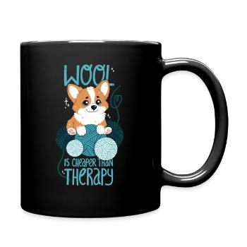 La laine est moins chère que la thérapie - Mug uni - noir - Droite