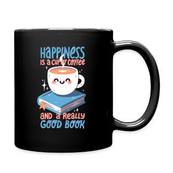 Happiness is a cup of coffee and a good book - Full Colour Mug - black - Right
