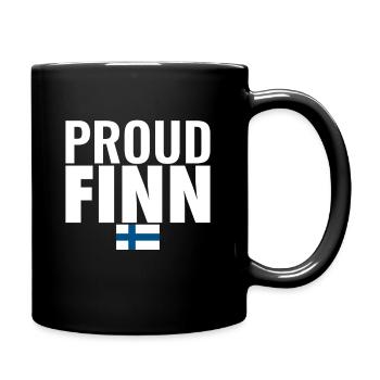Proud Finn Finnland Finnische Flagge Finne - Tasse einfarbig - Schwarz - Rechts