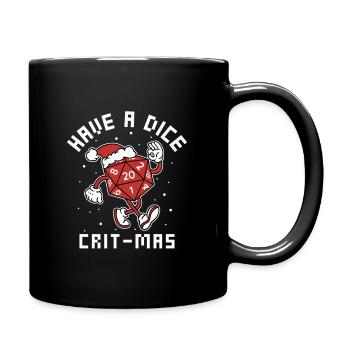 Würfel kritisch - Tasse einfarbig - Schwarz - Rechts